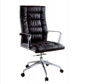 Leather swivel chair with armrest