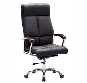 Leather swivel chair with armrest