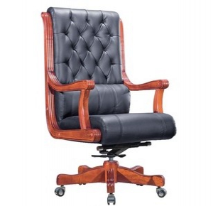 Wooden Frame leather office chair 