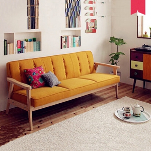 Fabric three-seat sofa 