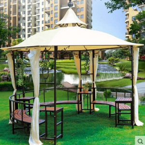 Gazebo with curtains