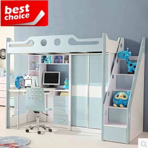 Loft bed frame+wardrobe+desk+chair  1000*1900MM