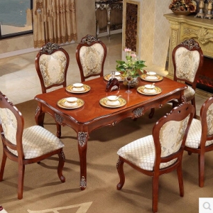 Dining table & six chairs