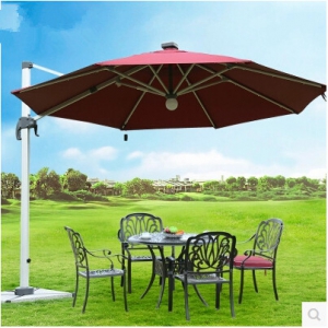 Parasol with base, tilting adjustable