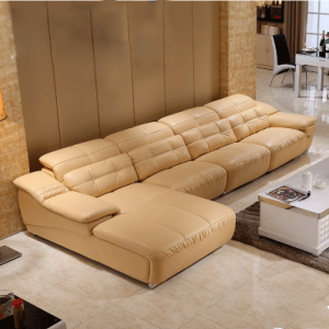 Preorder-Leather three seat sofa +chaise longue