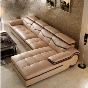 Preorder-Leather three seat sofa +chaise longue