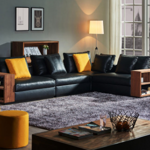 Preorder-Leather four-seat corner sofa 