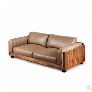 Preorder-Leather three-seat sofa