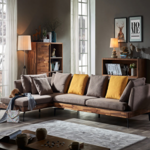 Preorder-Fabric three-seat sofa + chaise longue