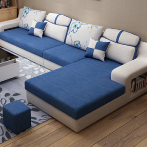 Preorder-Fabric three-seat sofa + chaise longue