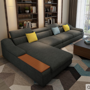 Preorder-Fabric three-seat sofa + chaise longue