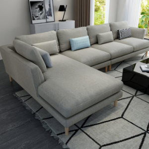 Preorder-Fabric three-seat sofa + chaise longue