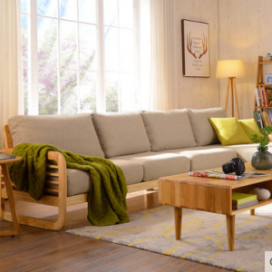 Preorder-Fabric three-seat sofa + chaise longue