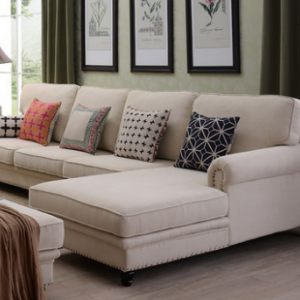 Preorder-Fabric three-seat sofa + chaise longue