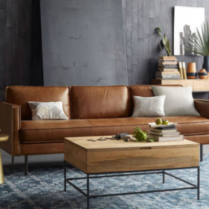 Preorder-Leather three-seat sofa