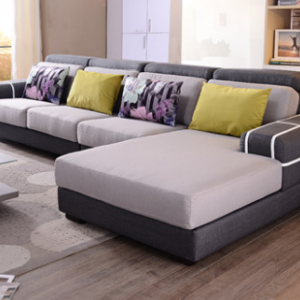 Preorder-Fabric three-seat sofa + chaise longue