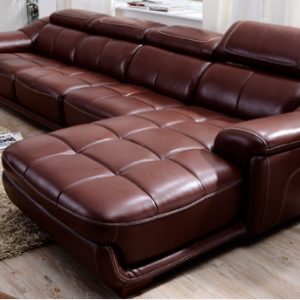 Preorder-Leather three-seat sofa+chaise lounge