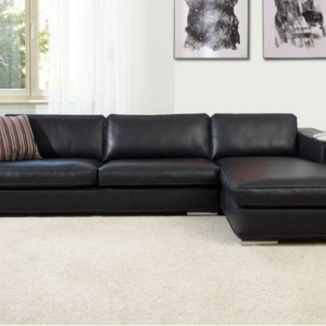 Preorder-Leather three-seat sofa+chaise lounge