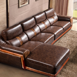 Preorder-Leather three-seat sofa +chaise longue