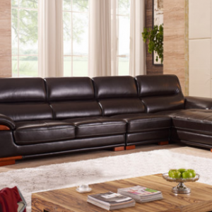 Preorder-Leather three-seat sofa+chaise longue