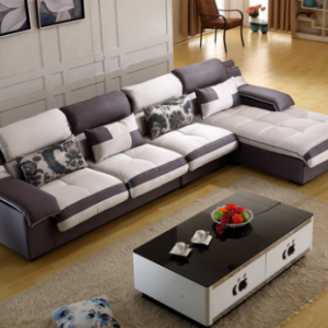 Preorder-Fabric three-seat sofa + chaise longue