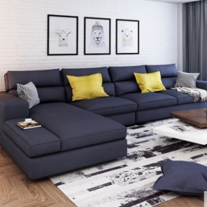 Preorder-Fabric three-seat sofa + chaise longue