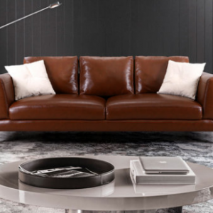 Preorder-Leather three-seat sofa