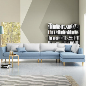 Preorder-Fabric three-seat sofa+ chaise longue