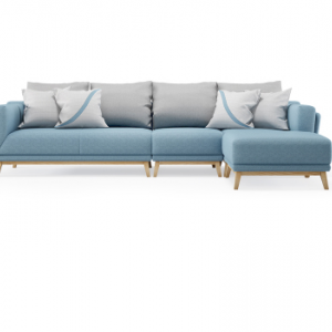 Preorder-Fabric four-seat sofa +foot stool