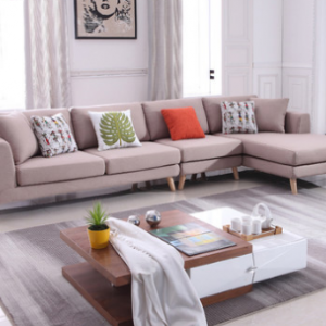 Preorder-Fabric three-seat sofa+ chaise longue