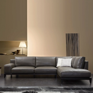 Preorder-Leather two-seat sofa+chaise longue