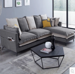 Preorder-Fabric three-seat sofa+chaise longue