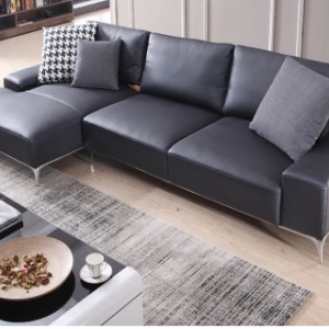 Preorder-Leather two-seat sofa+chaise longue