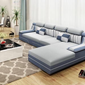 Preorder-Fabric three-seat sofa+chaise longue