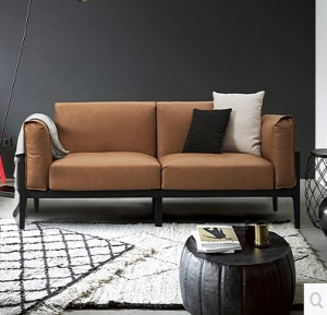 Preorder-Leather three-seat sofa