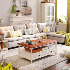 Preorder-Fabric three-seat sofa+chaise longue+sideboard