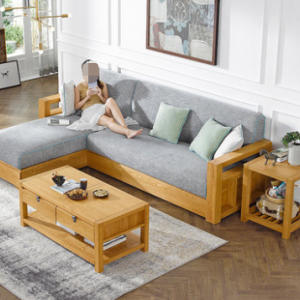 Preorder-Fabric three-seat sofa+chaise longue