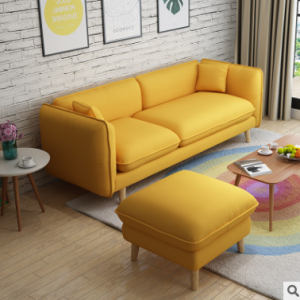 Preorder-Fabric three-seat sofa+foot stool