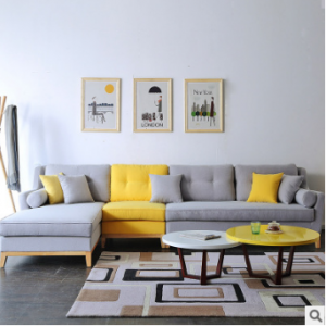 Preorder-Fabric three-seat sofa+chaise longue