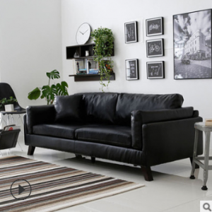 Preorder-Leather two-seat sofa