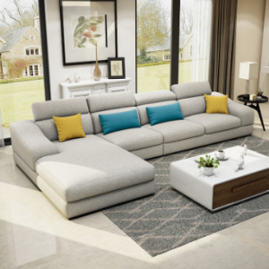 Preorder-Fabric three-seat sofa+chaise longue