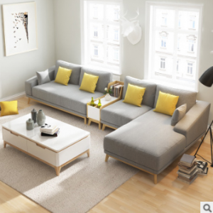 Preorder-Fabric three-seat sofa+chaise longue+sideboard