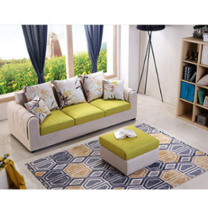 Preorder-Fabric three-seat sofa+foot stool