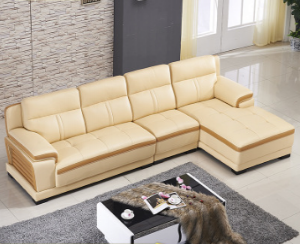 Preorder-Leather three-seat sofa+chaise longue