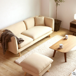 Preorder-Fabric three-seat sofa+foot stool