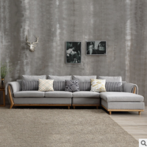 Preorder-Fabric three-seat sofa+chaise longue