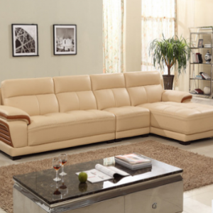 Preorder-Leather three-seat sofa+chaise longue