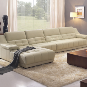 Preorder-Leather three-seat sofa+chaise longue