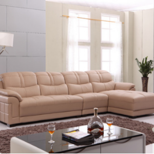 Preorder-Leather three-seat sofa+chaise longue