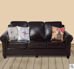 Preorder-Leather three-seat sofa